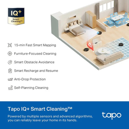 TP-Link & Tapo RV30 MAX Plus: LiDAR Robot Vacuum & Mop with Auto-Empty Dock, 5300Pa,Smart Mapping, Voice Control, 97%+ Dust Pickup, 3L Dust Bag, 2 Months Hands-Free Cleaning,dorm essentials,home essentials